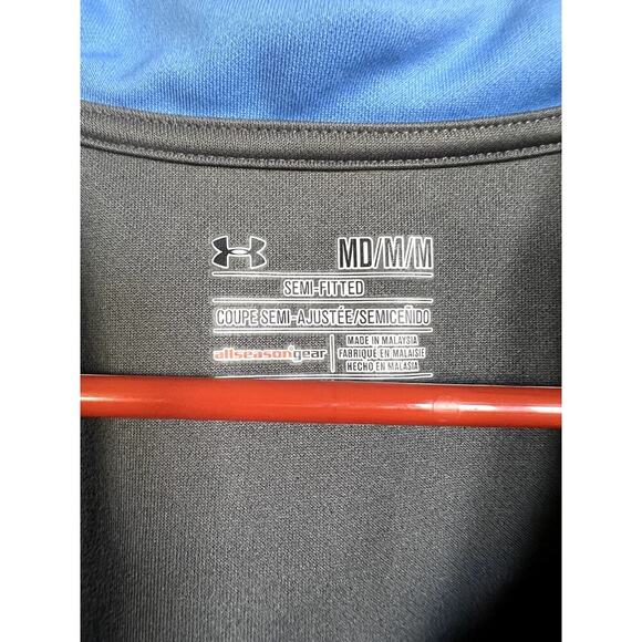 Under Armour semi fitted full zip jacket, gray and blue, women's M - Picture 2 of 5